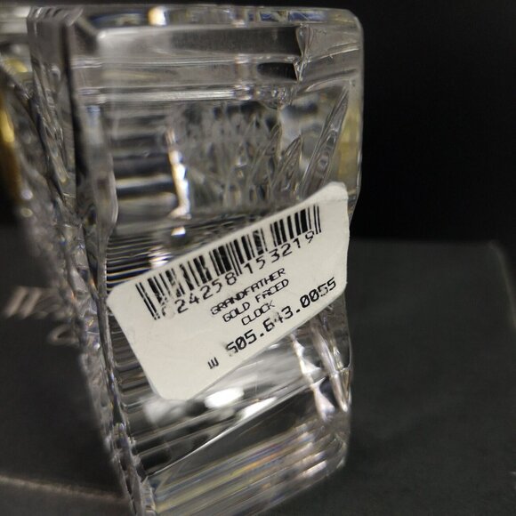 WATERFORD  Ireland Crystal Grandfather Gold Faced Clock Signed Needs Battery - Picture 6 of 15